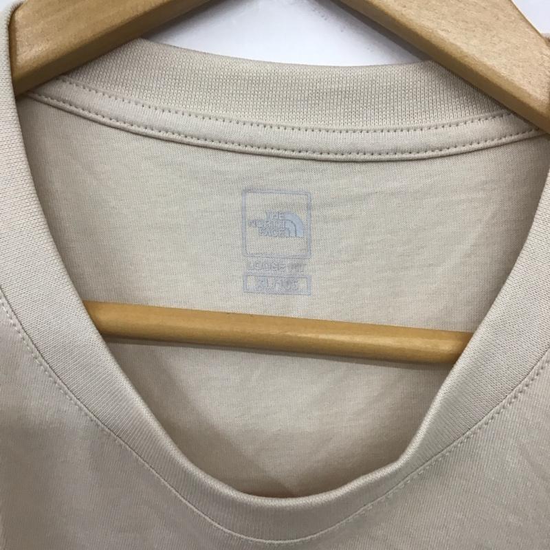 ザノースフェイス THE NORTH FACE Tシャツ 半袖 半袖カットソー プリントTシャツ クルーネックカットソー XL ロゴ、文字 ベージュ / ベージュ /  メンズ USED 古着 中古 10128663