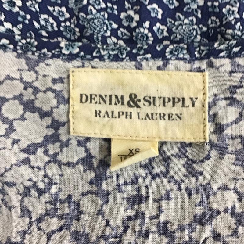 デニムアンドサプライラルフローレン DENIM & SUPPLYRALPHLAUREN ワンピース ひざ丈スカート 288653135001 Uネック 半袖 XS 花柄 青 / ブルー /  レディース USED 古着 中古 10118832