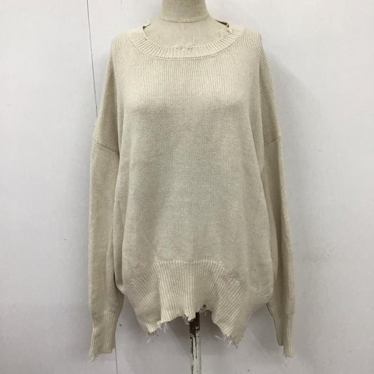 アイテムズ アーバンリサーチ ITEMS URBAN RESEARCH ニット、セーター 長袖 IT14-22B010 FREE ダメージ加工 アイボリー / アイボリー /  レディース USED 古着 中古 10114452