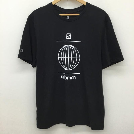 サロモン SALOMON Tシャツ 半袖 M ロゴ、文字 X プリント 黒 / ブラック /  メンズ USED 古着 中古 10135119