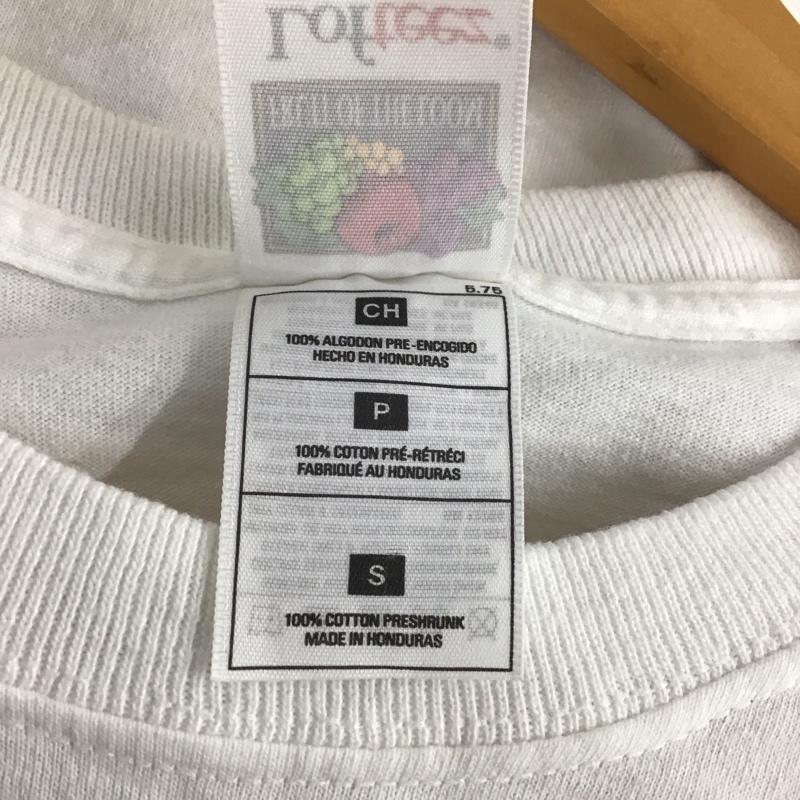 フルーツオブザルーム FRUIT OF THE LOOM Tシャツ 半袖 半袖カットソー プリントTシャツ クルーネックカットソー S プリント 白 / ホワイト /  メンズ USED 古着 中古 10146706