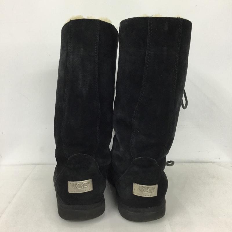アグ UGG ブーツ 一般 5190 ムートン レースアップ 24cm 24.0cm ロゴ、文字 黒 / ブラック /  レディース USED 古着 中古 10144425