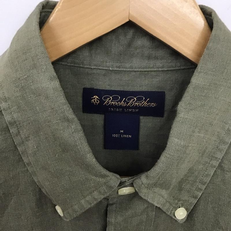 ブルックスブラザーズ BROOKS BROTHERS シャツ、ブラウス 半袖 ボタンダウンシャツ M 無地 カーキ / カーキ /  メンズ USED 古着 中古 10131425