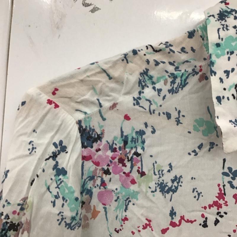 ザラ ZARA ワンピース ロングスカート シャツワンピース M 総柄 X 花柄 白 / ホワイト /  レディース USED 古着 中古 10128870