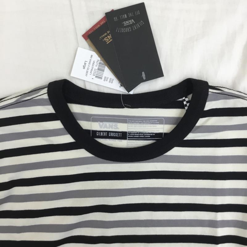 バンズ VANS Tシャツ 半袖 L ボーダー柄 灰 / グレー /  メンズ USED 古着 中古 10110706