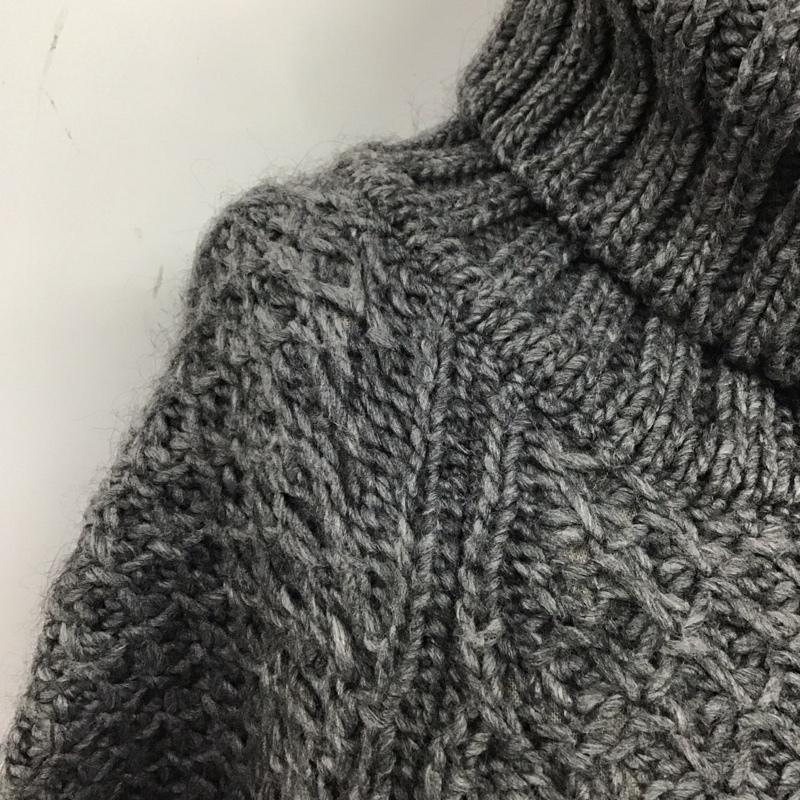 ザラニット ZARA KNIT ワンピース ひざ丈スカート ニットワンピース 半袖 タートルネック M 無地 灰 / グレー /  レディース USED 古着 中古 10119627