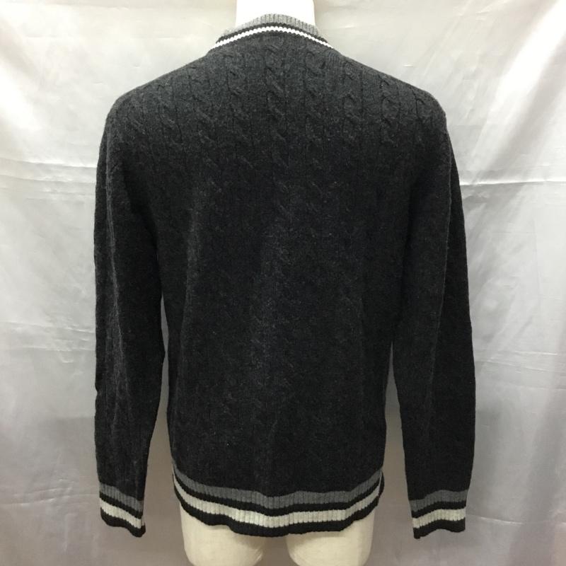 シップス SHIPS ニット、セーター 長袖 長袖ニットカットソー ニット セーター Vネックニット L 無地 灰 / グレー /  メンズ USED 古着 中古 10113540