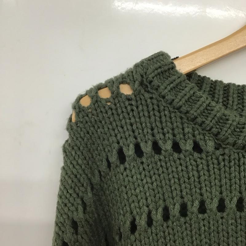 フリークスストア FREAK S STORE ニット、セーター 長袖 長袖ニットカットソー クルーネック セーター FREE 総柄 カーキ / カーキ /  レディース USED 古着 中古 10145399