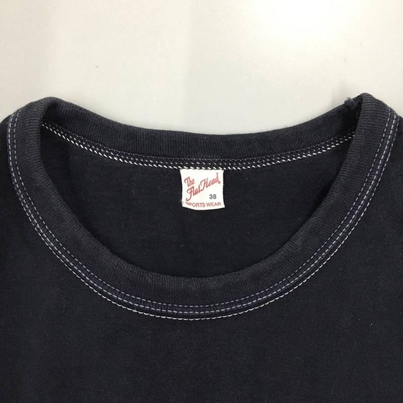 フラットヘッド The Flat Head Tシャツ 半袖 半袖カットソー プリントTシャツ クルーネックカットソー 38 ロゴ、文字 黒 / ブラック /  メンズ USED 古着 中古 10116720