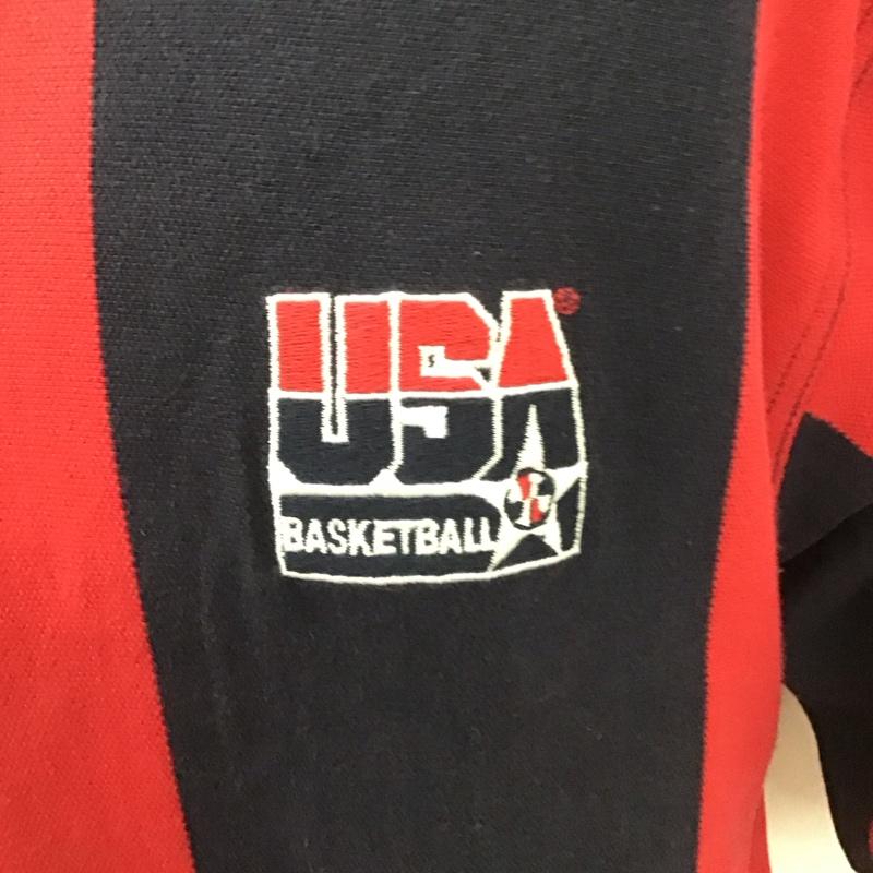 チャンピオン Champion ポロシャツ 半袖 L 刺繍 黒 / ブラック / X 赤 / レッド /  メンズ USED 古着 中古 10111559