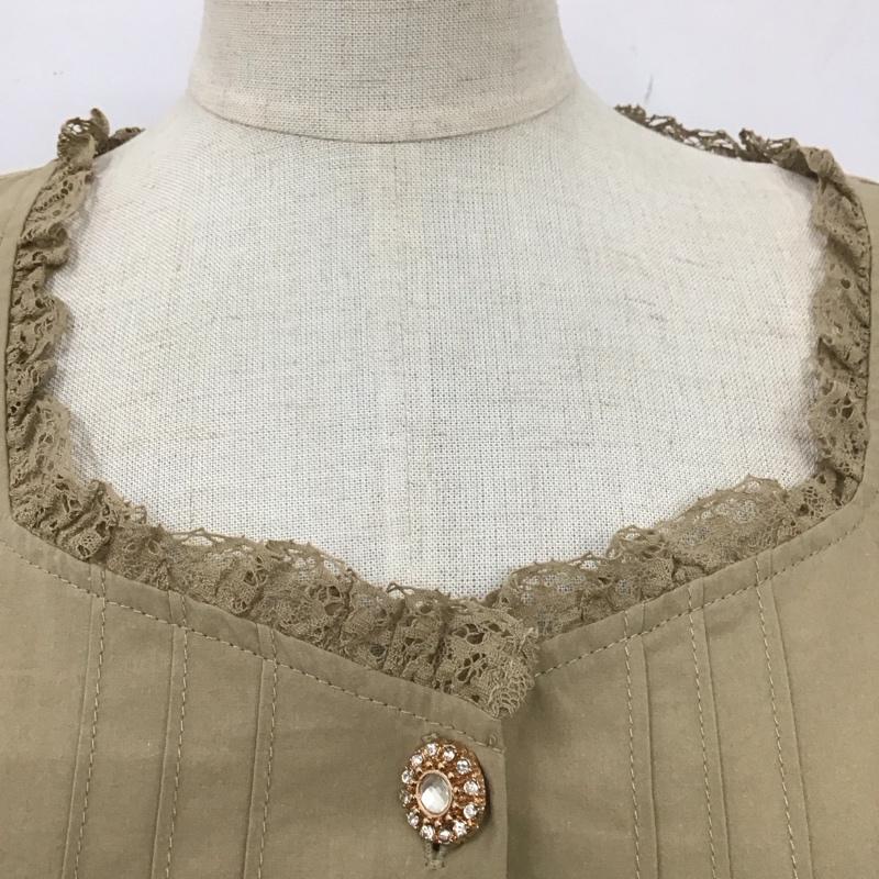 ナイスクラップ NICE CLAUP ワンピース ロングスカート 720200 半袖 無地 ベージュ / ベージュ /  レディース USED 古着 中古 10113846