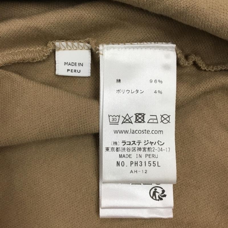 ラコステ LACOSTE ポロシャツ 半袖 半袖ポロシャツ カラーシャツ 半袖カットソー S ロゴ、文字 ベージュ / ベージュ /  メンズ USED 古着 中古 10115748