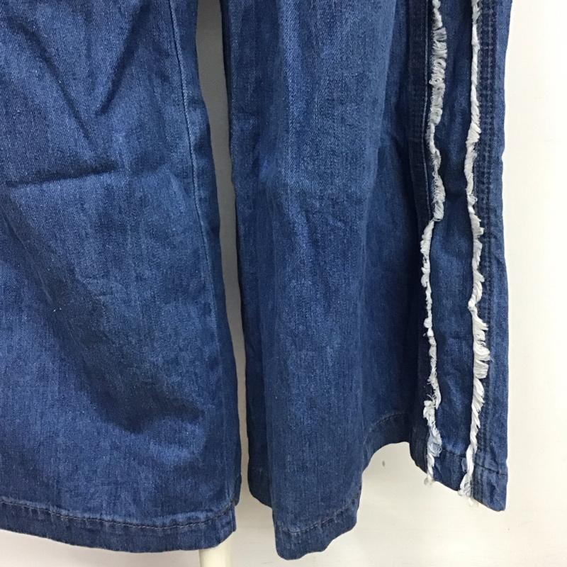 ダブルクローゼット w closet パンツ デニム、ジーンズ 293466 ワイドパンツ フリンジ 無地 青 / ブルー /  レディース USED 古着 中古 10118715