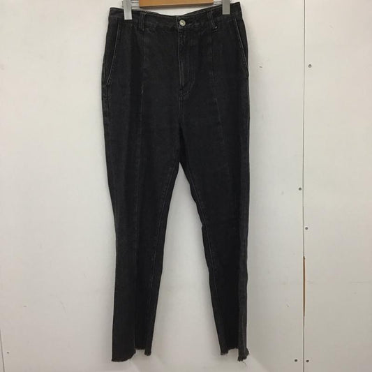 ローリーズファーム LOWRYS FARM パンツ デニム、ジーンズ サイドスリット L 無地 黒 / ブラック /  レディース USED 古着 中古 10137186