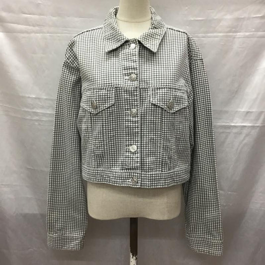 ザラ ZARA ジャケット、上着 ジャケット、ブレザー カジュアルジャケット カラージャケット ポケットジャケット アウター S チェック 白 / ホワイト / X 黒 / ブラック /  レディース USED 古着 中古 10115791