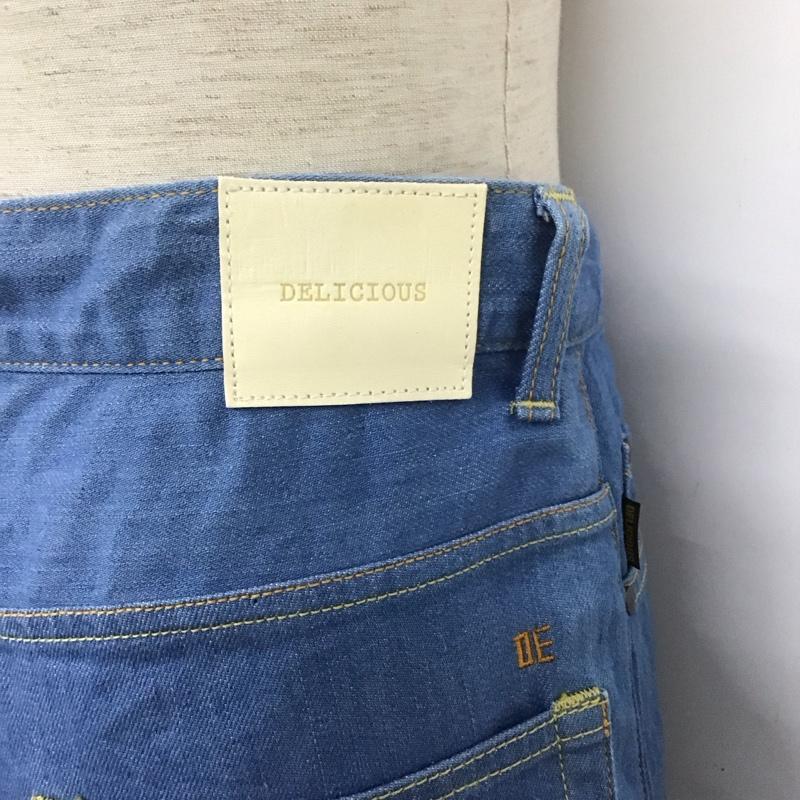 デリシャス DELICIOUS パンツ デニム、ジーンズ DP0153-151 ストレッチ 5 ロゴ、文字 水色 / ライトブルー /  メンズ USED 古着 中古 10108253