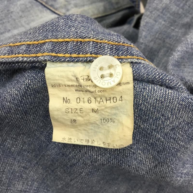 ヒステリックグラマー HYSTERIC GLAMOUR シャツ、ブラウス 長袖 長袖シャツ カラーシャツ ポケットシャツ デニムシャツ M ロゴ、文字 インディゴ / インディゴ /  メンズ USED 古着 中古 10112323
