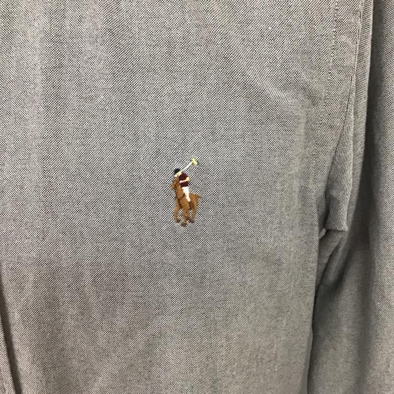 ラルフローレン RALPHLAUREN シャツ、ブラウス 長袖 長袖シャツ ボタンダウンシャツ カジュアルシャツ カラーシャツ M ロゴ、文字 灰 / グレー /  メンズ USED 古着 中古 10106606