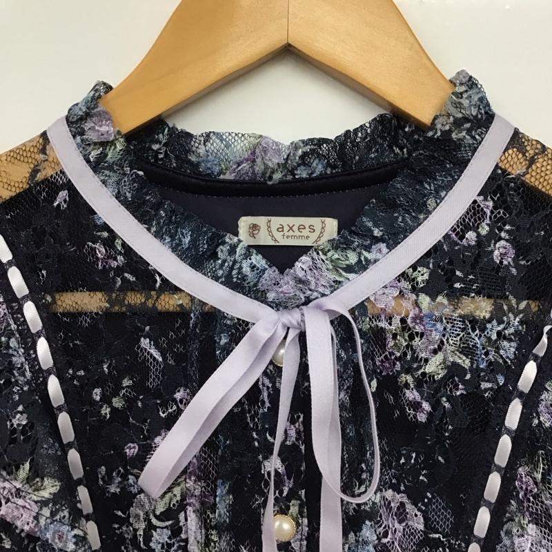 アクシーズファム axes femme ワンピース ロングスカート ci361x71 フローラルレースワンピース M 総柄 X 花柄 紺 / ネイビー /  レディース USED 古着 中古 10147853