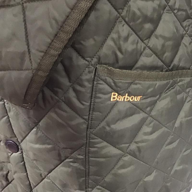 バーブァー Barbour ジャケット、上着 ジャケット、ブレザー キルティングジャケット カラージャケット ボタン前開ジャケット アウター S ロゴ、文字 カーキ / カーキ /  メンズ USED 古着 中古 10122778