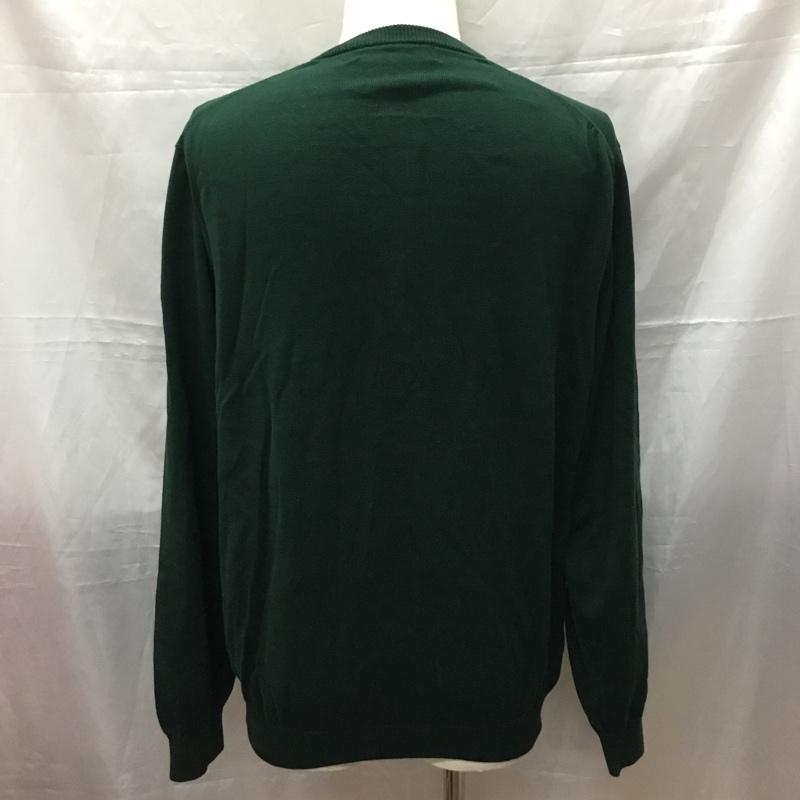 ブルックスブラザーズ BROOKS BROTHERS ニット、セーター 長袖 Vネック コットン M 無地 緑 / グリーン /  メンズ USED 古着 中古 10111589