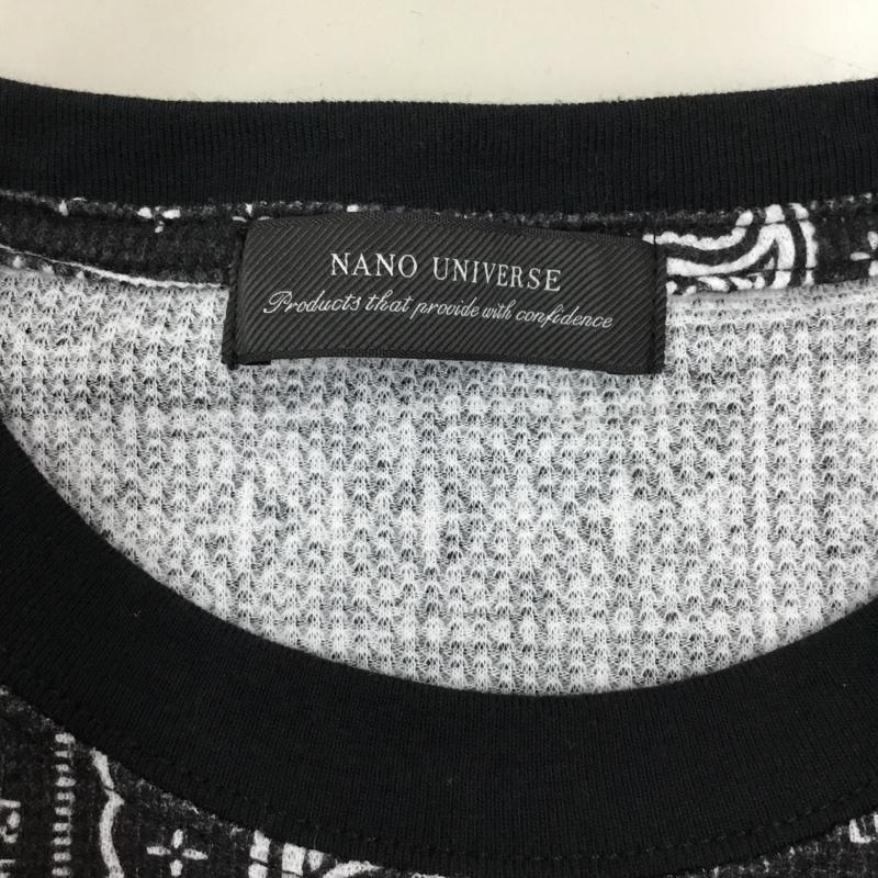 ナノユニバース nano・universe Tシャツ 半袖 668-1124048 半袖Tシャツ プリントTシャツ M 総柄 黒 / ブラック /  メンズ USED 古着 中古 10115773