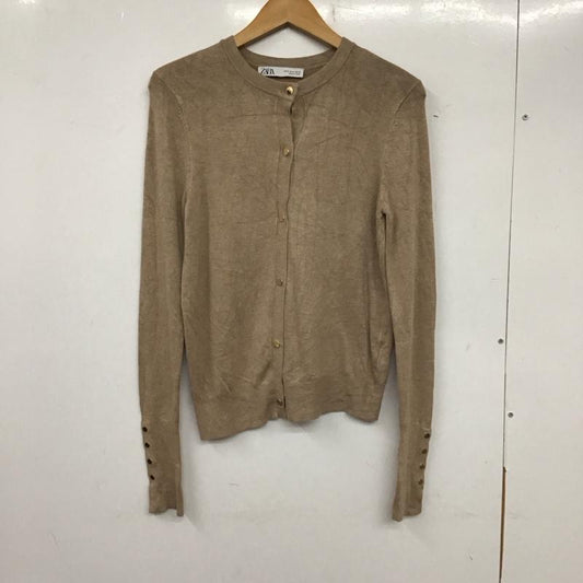 ザラ ZARA カーディガン 長袖 S 無地 茶 / ブラウン /  レディース USED 古着 中古 10139393