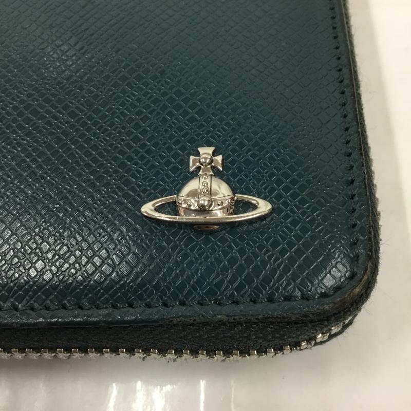 ヴィヴィアンウエストウッド Vivienne Westwood 財布 長財布 51080021 ラウンドファスナー 箱有 KENT TRAVEL R.ZIP ワンポイント 緑 / グリーン /  メンズ USED 古着 中古 10106000