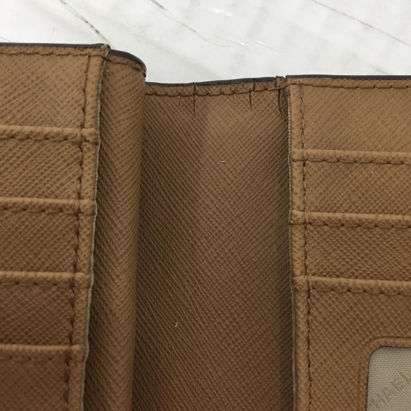 マイケルコース MICHAEL KORS 財布 二つ折り 35F8GTVF28 L字ファスナー ロゴ、文字 白 / ホワイト / X 茶 / ブラウン /  レディース USED 古着 中古 10109905