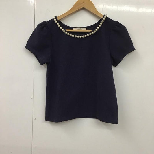 ダズリン dazzlin カットソー 半袖 021430600101 パークネック M 無地 紺 / ネイビー /  レディース USED 古着 中古 10131330