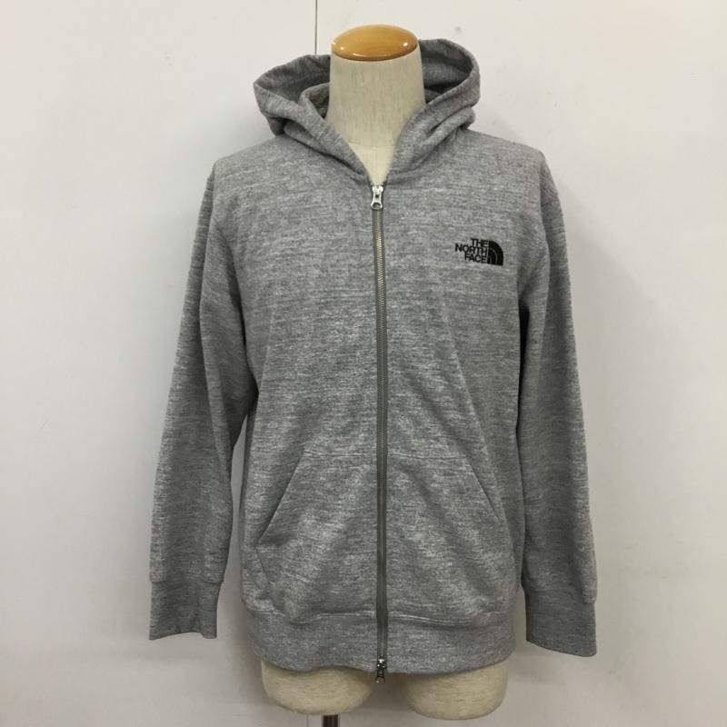 ザノースフェイス THE NORTH FACE パーカー 長袖 NT12037 スクエアロゴフルジップフーディ長袖パーカー スウェット M ロゴ、文字 灰 / グレー /  メンズ USED 古着 中古 10110097