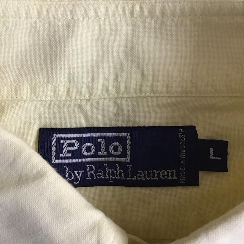 ポロバイラルフローレン Polo by RALPH LAUREN シャツ、ブラウス 半袖 半袖シャツ カラーシャツ 半袖カットソー ボタンダウンシャツ L ロゴ、文字 黄 / イエロー /  メンズ USED 古着 中古 10117957