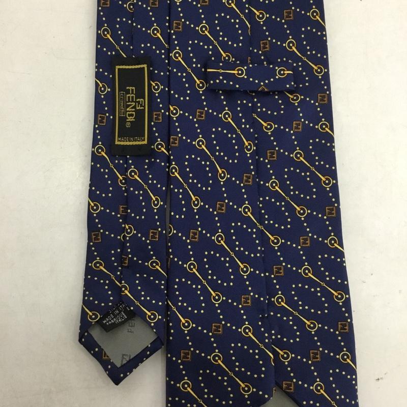 フェンディ FENDI ネクタイ ネクタイ シルク 総柄 紺 / ネイビー /  メンズ USED 古着 中古 10141639
