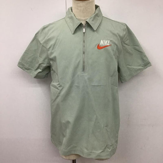 ナイキ NIKE カットソー 半袖 DM5284-017 AS M NSW NIKE OVERSHIRT ハーフジップ M ロゴ、文字 薄緑 / ライトグリーン /  メンズ USED 古着 中古 10119831