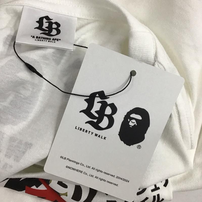 アベイシングエイプ A BATHING APE Tシャツ 半袖 1k73110919 リバティウォークLBWKカタカナカレッジティー プリントTシャツ プリント 白 / ホワイト /  メンズ USED 古着 中古 10124082