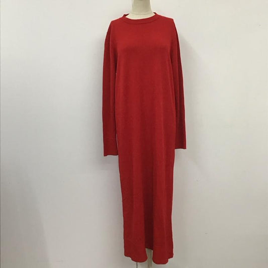 ザラ ZARA ワンピース ロングスカート 5536 130 600 長袖 ニットワンピース S 無地 赤 / レッド /  レディース USED 古着 中古 10119610