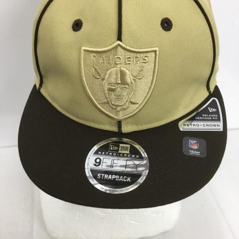 ニューエラ NEW ERA 帽子 キャップ NFL 9FIFTY レイダース ロゴ、文字 ベージュ / ベージュ / X 茶 / ブラウン /  メンズ USED 古着 中古 10138484