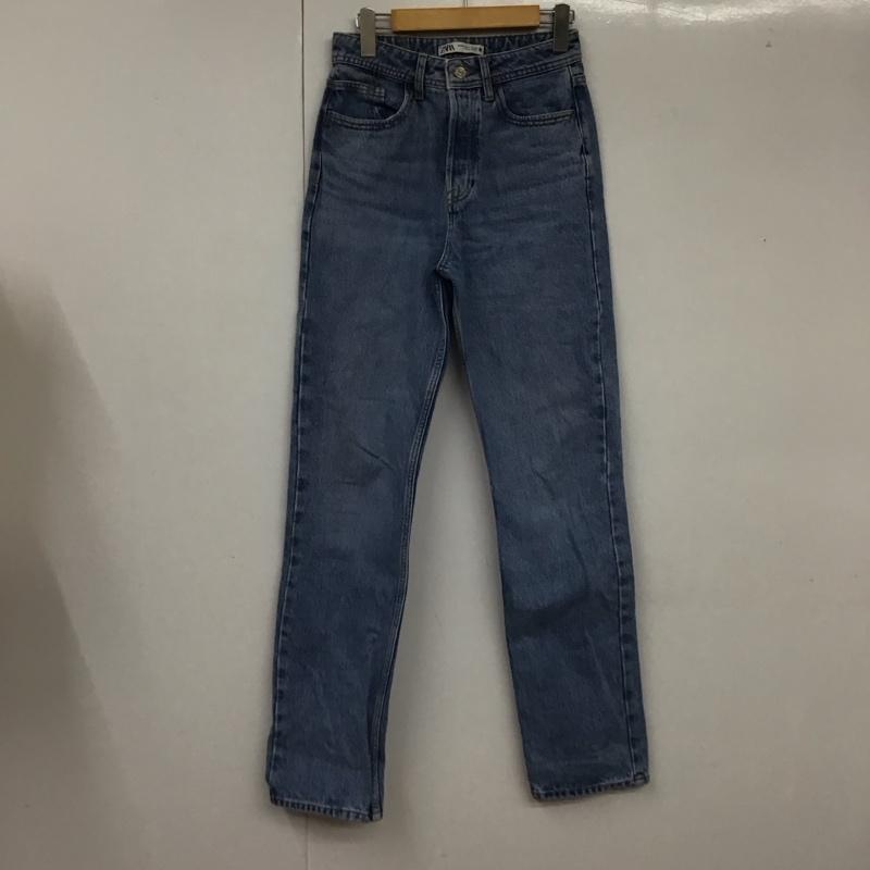 ザラ ZARA パンツ デニム、ジーンズ デニムパンツ ストレートパンツ ワイドパンツ カジュアルパンツ 36 無地 インディゴ / インディゴ /  レディース USED 古着 中古 10109218