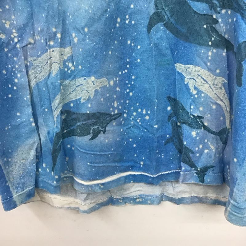古着 USED Tシャツ 半袖 半袖カットソー プリントTシャツ クルーネックカットソー L プリント 水色 / ライトブルー /  メンズ USED 古着 中古 10147385