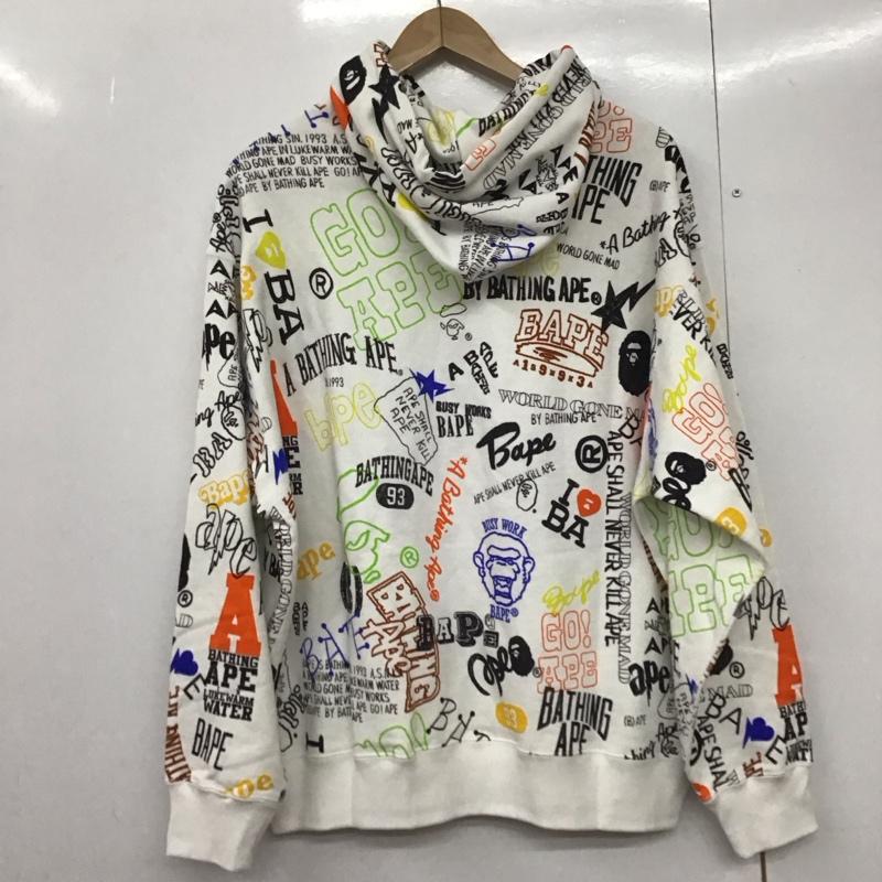 アベイシングエイプ A BATHING APE パーカー 長袖 001PPK301301M HAND DRAW PULLOVER HOODIE プルオーバー 裏毛 M 総柄 マルチカラー / マルチカラー /  メンズ USED 古着 中古 10144710