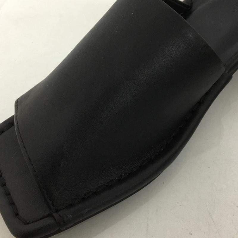 ジーナシス JEANASIS サンダル サンダル スクエアアシメミュールサンダル L 無地 黒 / ブラック /  レディース USED 古着 中古 10144832