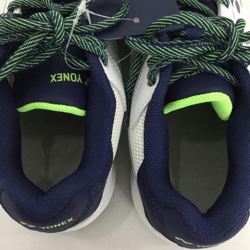 ヨネックス YONEX スニーカー スニーカー SHT107D テニスシューズ パワークッション 107D 22.5cm 箱有 22.5cm ロゴ、文字 白 / ホワイト / X 紺 / ネイビー / X 薄緑 / ライトグリーン /  レディース USED 古着 中古 10147967