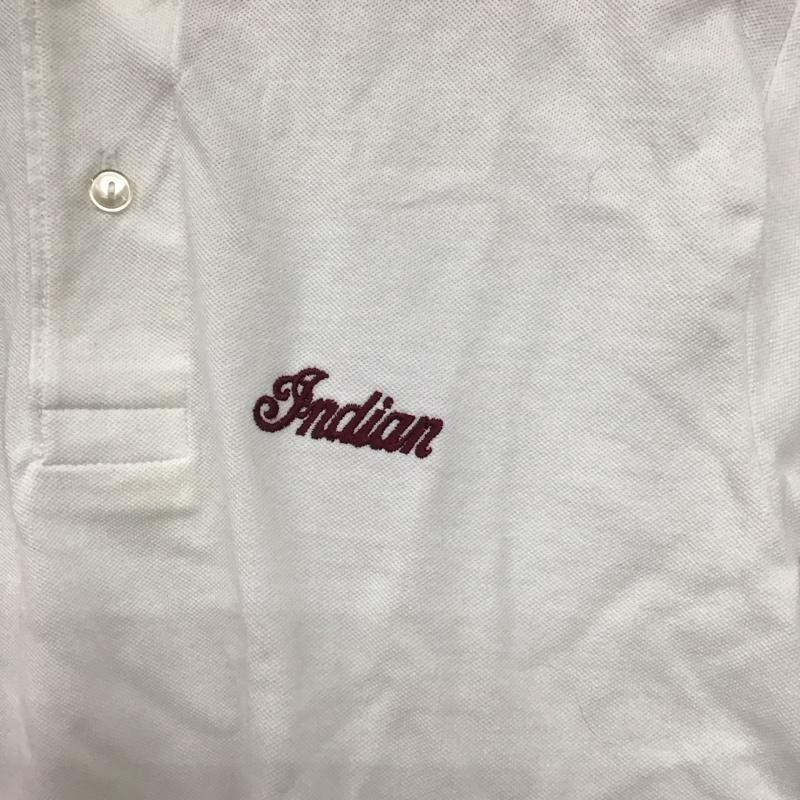 インディアンモトサイクル Indian Motocycle ポロシャツ 半袖 半袖ポロシャツ カラーシャツ 半袖カットソー S ロゴ、文字 白 / ホワイト /  メンズ USED 古着 中古 10145023