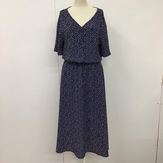 アーバンリサーチ URBAN RESEARCH ワンピース ロングスカート UR84-26C009 変形ドットプリントワンピース 半袖 FREE ドット 紺 / ネイビー /  レディース USED 古着 中古 10116476