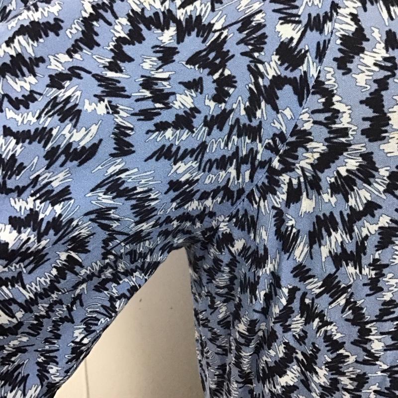 ザラ ZARA ワンピース ロングスカート 4479 240 400 長袖 ティアード S 総柄 青 / ブルー /  レディース USED 古着 中古 10113507