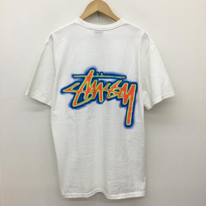 ステューシー STUSSY Tシャツ 半袖 THERMAL STOCK TEE M ロゴ、文字 白 / ホワイト /  メンズ USED 古着 中古 10135120