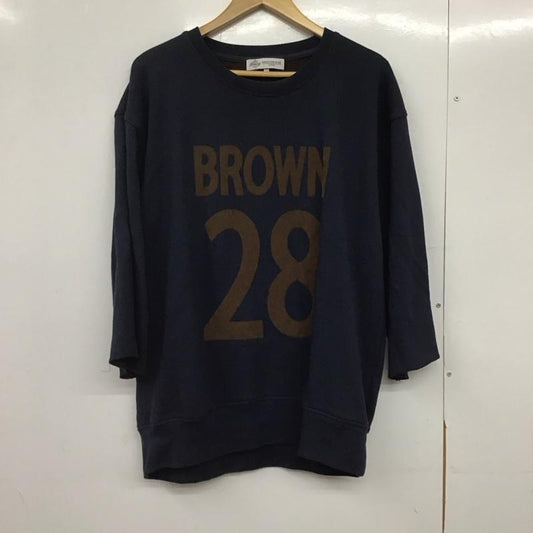ビーミングライフストアバイビームス B:MING LIFESTORE by BEAMS トレーナー 七分袖 スウェット 裏毛 XL プリント 紺 / ネイビー /  メンズ USED 古着 中古 10146355