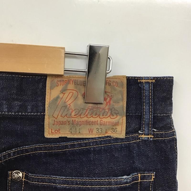 フェローズ Pherrow s パンツ デニム、ジーンズ デニムパンツ ストレートパンツ スリムパンツ カジュアルパンツ 33インチ 無地 インディゴ / インディゴ /  メンズ USED 古着 中古 10122145