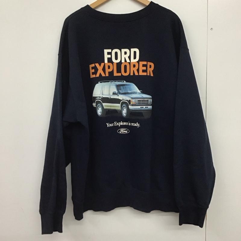 ジーユー GU トレーナー 長袖 341-358140 フォードエクスプローラースウェットプルオーバー XXL プリント 紺 / ネイビー /  メンズ USED 古着 中古 10146196