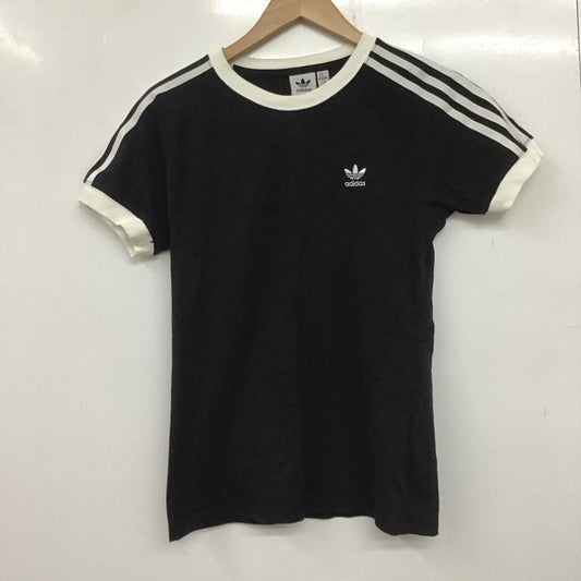 アディダス adidas Tシャツ 半袖 M ロゴ、文字 黒 / ブラック /  レディース USED 古着 中古 10140053